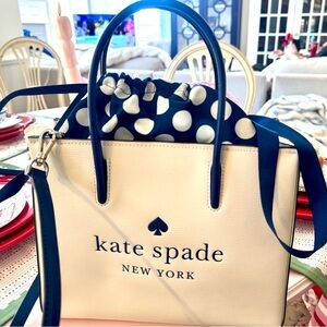 kate spade Cream and Navy Tote
